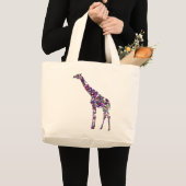 キリン数々の色の斑点 ラージトートバッグ (正面(商品))