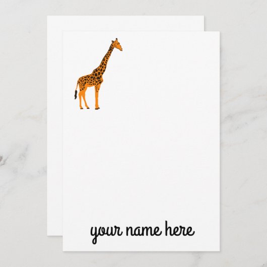 キリン文パーソナライズされた房具ノートカード サンキューカード (正面/裏面)