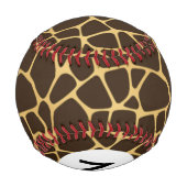 キリン斑のモノグラム背景 野球ボール (裏面)