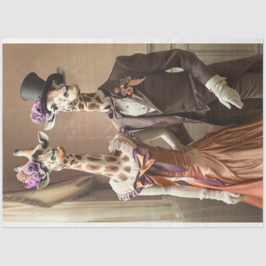 キリン新郎新婦デクページ 薄葉紙 (正面)