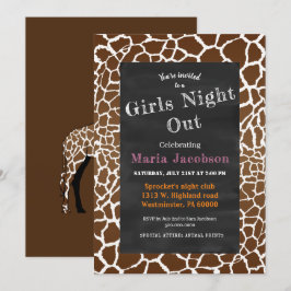 キリン柄のブラックボード 招待状