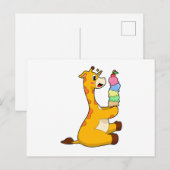 キリン柄のワッフルアイス ポストカード (正面/裏面)