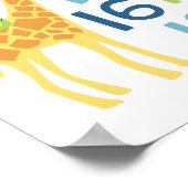 キリン柄の保育園の壁アートプリント ポスター (角)