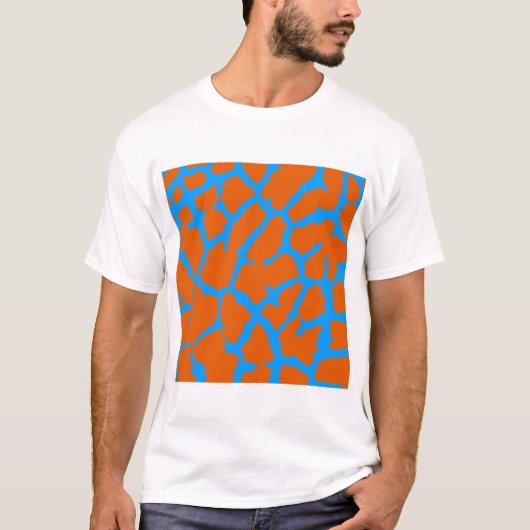 キリン柄 オレンジシアン Tシャツ (正面)