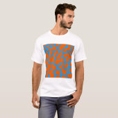 キリン柄 オレンジシアン Tシャツ (正面フル)