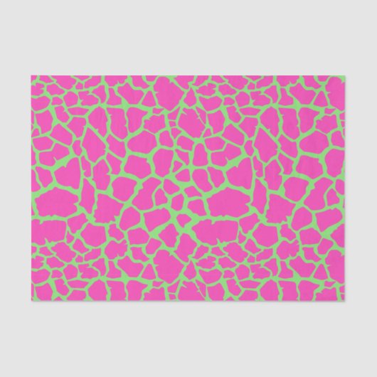 キリン柄 ピンクとグリーン 薄葉紙 (正面)