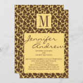 キリン模様結婚式招待状（モノグラム） 招待状 (正面/裏面)