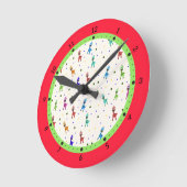 キリン模様 ラウンド壁時計 (傾斜)