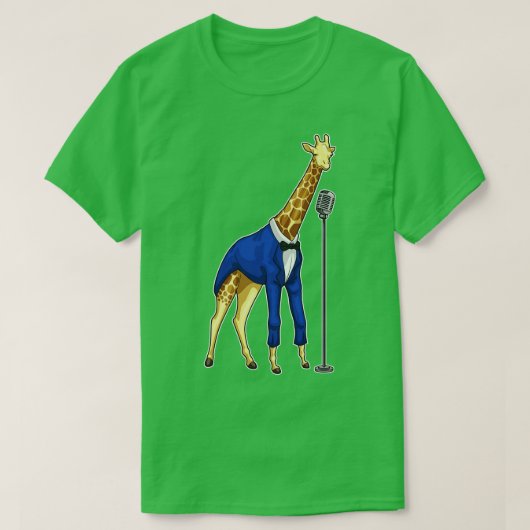 キリン歌手マイク音楽 Tシャツ (デザイン正面)