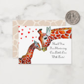 キリン母とその息子サンキューカード ノートカード (正面/裏面インサイチュ)