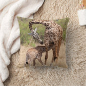 キリン母とケニアベビー クッション (ブランケット)