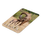 キリン母とケニアベビー マグネット (左側)