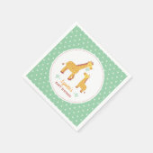 キリン母とベビー、水玉模様パーティー供給 スタンダードカクテルナプキン (角)