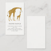 キリン母と赤ちゃんシャワーおむつラッフル エンクロージャーカード (正面/裏面)