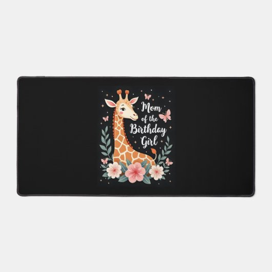 キリン母の誕生日ガールマッチングファミリーL デスクマット (正面)