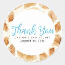 キリン毛皮プリントかわいいブラウンブルーありがとう