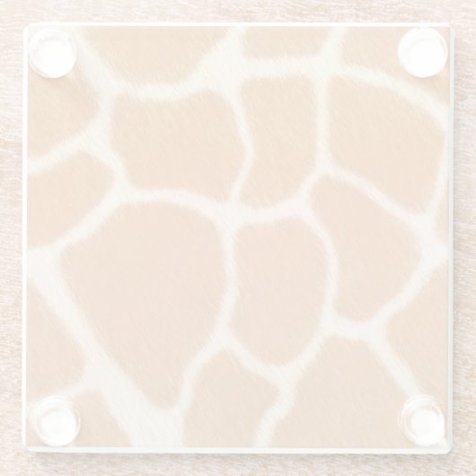 キリン毛皮リアリスティックアニマルプリントエキゾチック種 ガラスコースター (裏面)