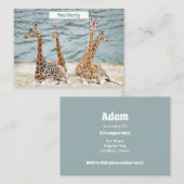 キリン水おもしろい写真 – Four Giraffeのパーティー ノートカード (正面/裏面)