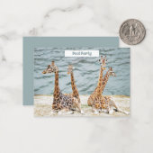 キリン水おもしろい写真 – Four Giraffeのパーティー ノートカード (正面/裏面インサイチュ)