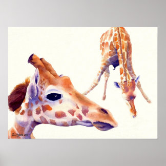 キリン水の色絵画のプリントとポスター ポスター
