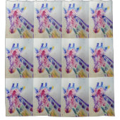 キリン水カラフル彩アートシャワーカーテン シャワーカーテン (正面)