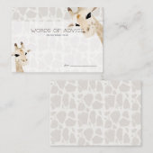 キリン水彩赤ちゃんシャワーアドバイスカード アドバイスカード (正面/裏面)