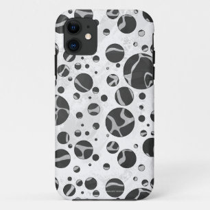 キリン水玉模様ブラックアンドライトグレープリント iPhone 11 ケース