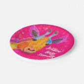 キリン水色サファリジャングルかわいい赤ちゃんシャワー ペーパープレート (アングル)