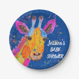 キリン水色サファリジャングルブルーベビーシャワー ペーパープレート