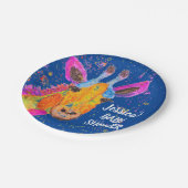 キリン水色サファリジャングルブルーベビーシャワー ペーパープレート (アングル)