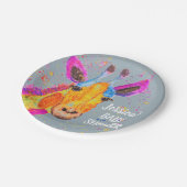 キリン水色サファリジャングルブルーベビーシャワー ペーパープレート (アングル)