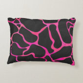 キリン熱ピンクと黒のシルエット アクセントクッション (裏面)