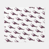 キリン熱ピンクと黒のシルエット フリースブランケット (正面(横))