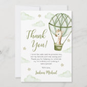 キリン熱気球グリーンボーイ誕生日 サンキューカード (正面)