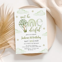 キリン熱気球グリーンボーイ1st誕生日 招待状