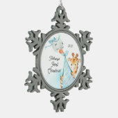 キリン特別配送ベビー初めてのクリスマス スノーフレークピューターオーナメント (左)