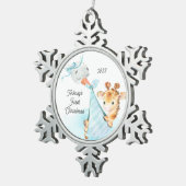 キリン特別配送ベビー初めてのクリスマス スノーフレークピューターオーナメント (右)