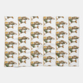 キリン獅子虎ワイルドライフキッチンハンドタオル キッチンタオル (横)