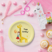 キリン王者の誕生日パーティーに近い少女 ペーパープレート (パーティー)