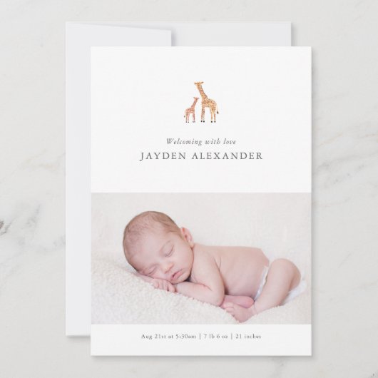 キリン生誕発表 案内状 (正面)