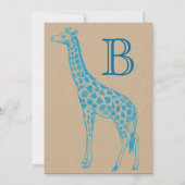 キリン男の赤ちゃんシャワー招待状 招待状 (裏面)