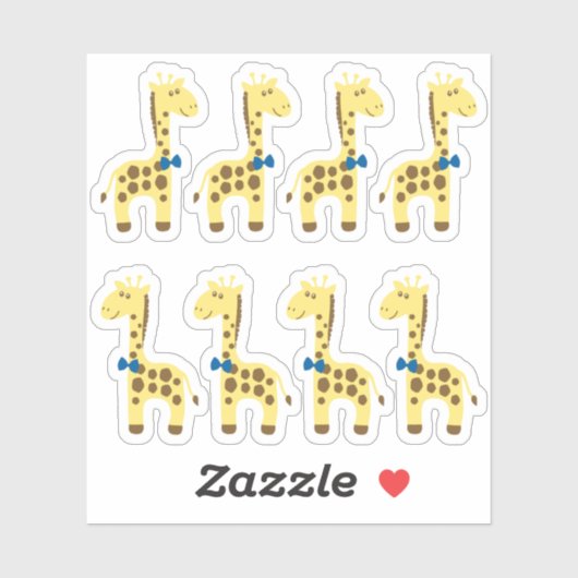 キリン男の赤ちゃんブルーボウプランナー/スクラップブック シール (シート)