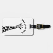 キリン白黒グレーデジタルアート ラゲッジタグ (正面横)