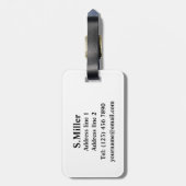 キリン白黒グレーデジタルアート ラゲッジタグ (裏面縦)