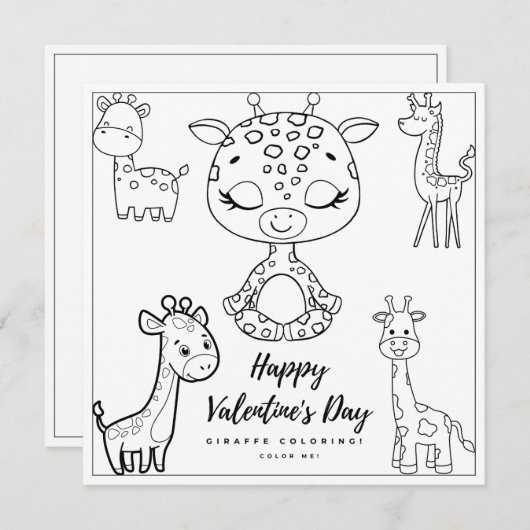 キリン着色ページガールカードバレンタインデー (正面/裏面)