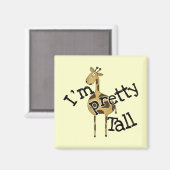 キリン私は背の高いかわいらしTシャツとギフト マグネット (正面/裏面)