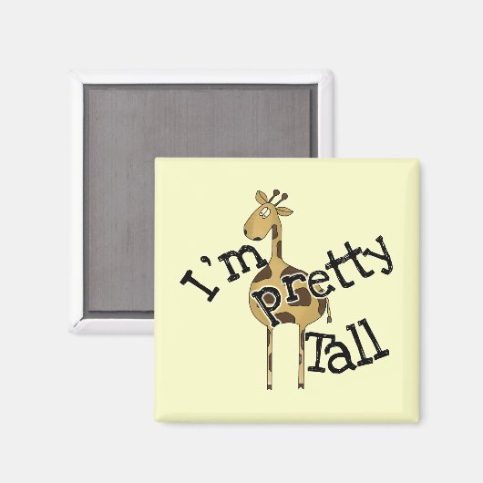 キリン私は背の高いかわいらしTシャツとギフト マグネット (正面/裏面)
