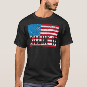 キリン系ITスローガンUSAフラグ男性の女性トップキリン Tシャツ