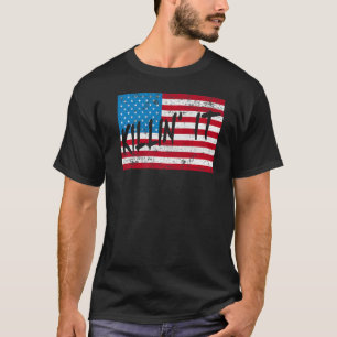 キリン系ITスローガンUSAフラグ男性の女性トップキリンI Tシャツ