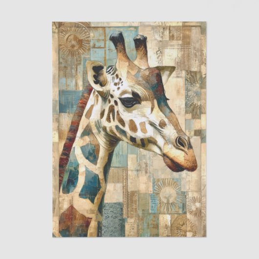 キリン素朴パッチワークの背景EB6Rデコページ 薄葉紙 (正面)